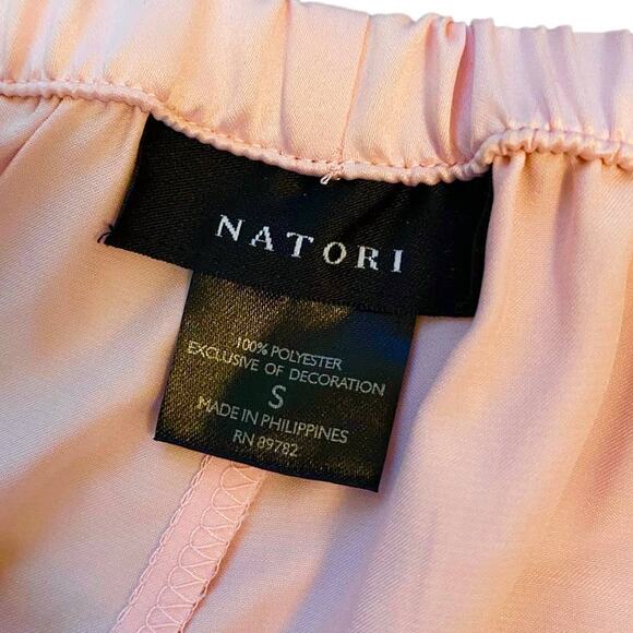 NWT Natori Classic Satin Pajama Bottom Pink Women's Size Small - Picture 3 of 5